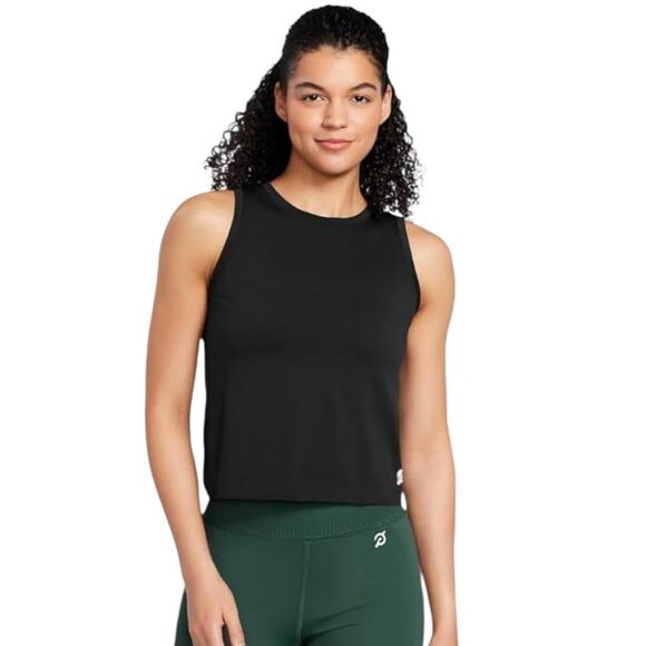 NWT Peloton Seamless Muscle Tank Women's Size XS / S Black Nylon Logo Workout - Picture 2 of 9